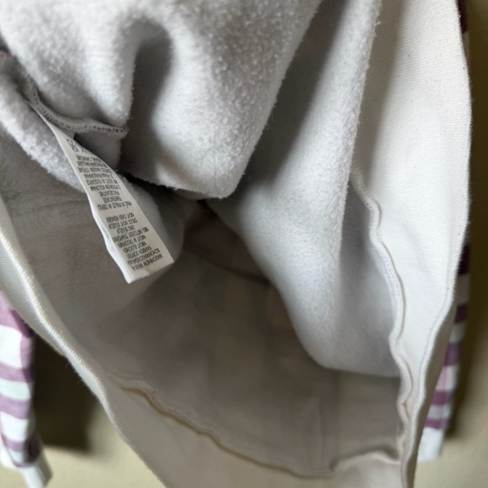 Burton Purple and White/ Currant Checkered Fleece Hoodie sz Small - Picture 8 of 9